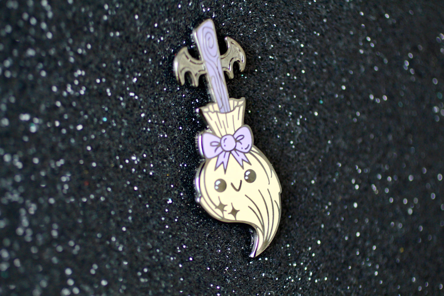 Sweepybat - Witchy Broomstick Pin