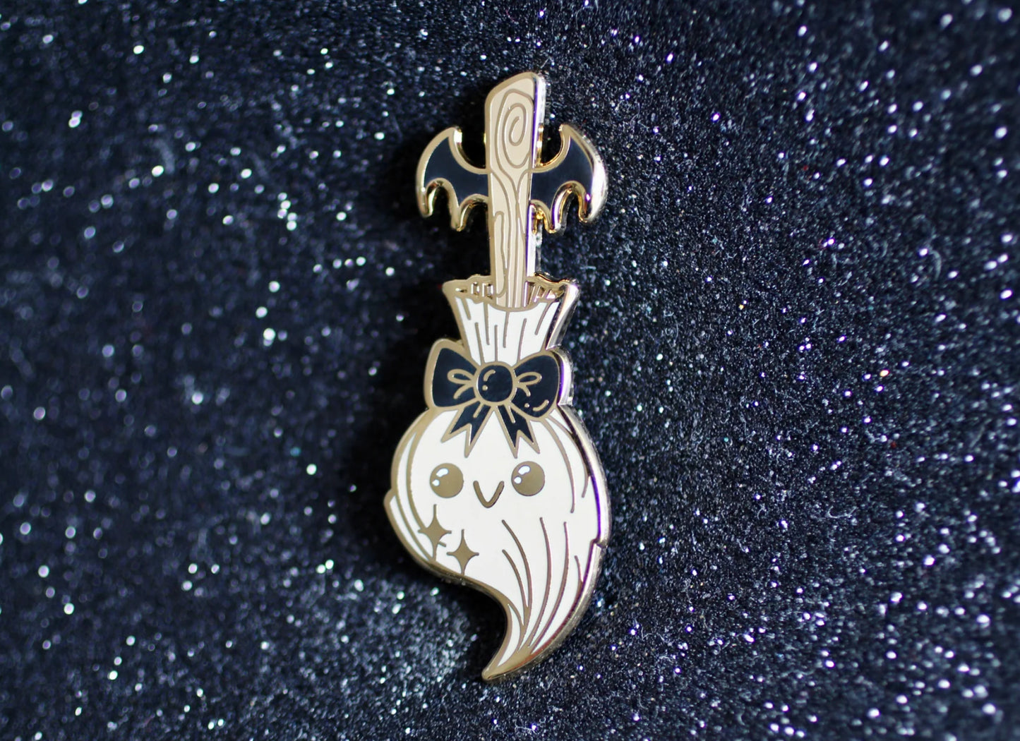Sweepybat - Witchy Broomstick Pin